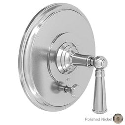 Newport Brass 5-2412BP/15 Pressure Balance Valve Trim Aylesbury with Diverter Pull Knob 1 Lever Polished Nickel