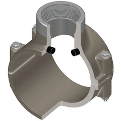 Spears 867S-415SR Saddle Clamp Single Outlet EPDM Seal and Stainless Steel Hardware 4 x 1/2 Inch PVC SR Thread Schedule 80