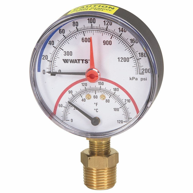 Watts Regulator LFDPTG1-30-2001/2 Combination Gauge 1/2 Inch NPT Bottom 3 Inch 0121665