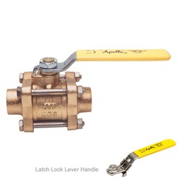 Apollo 82206K1 Ball Valve 82-200 Bronze 1-1/4 Inch Solder 3-Piece Full Port Latch Lock