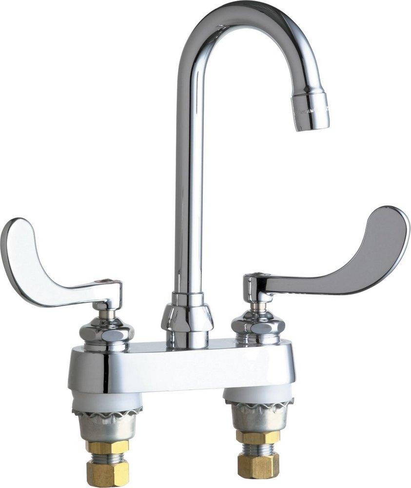 Chicago Faucets 895-317XKABCP Two Handle Kitchen Faucet in Polished Chrome