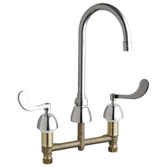 Chicago Faucet 786-E3CP Lavatory Faucet 8 Inch Spread 2 Wrist Blade ADA Polished Chrome 2.2 Gallons per Minute