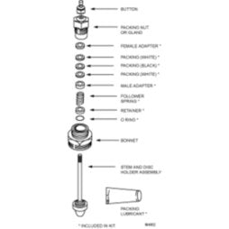 Honeywell 14003296-002/U Valve Kit Repack for V5011A/B V5013B/C Water or Steam Service