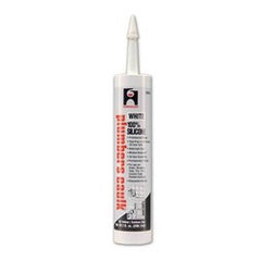 Hercules 25-676 Plumbers Caulk Silicone White 10 Ounce for Tubs/Showers/Sinks/Vanities