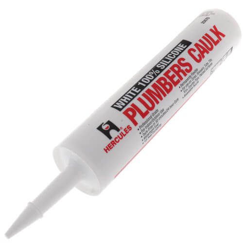 Hercules 25-676 Plumbers Caulk Silicone White 10 Ounce for Tubs/Showers/Sinks/Vanities