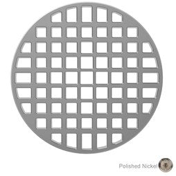 Newport Brass 243-401/15 Shower Drain Tub and Shower Round Square Grid 4 Inch Polished Nickel Brass for 277-03 Drain Throat