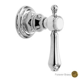 Newport Brass 3-241B/01 Diverter Handle Chesterfield Brass Lever with Blank Insert Forever Brass PVD Round Escutcheon