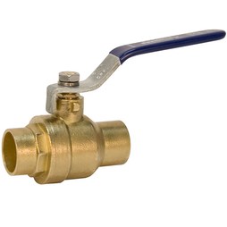 Nibco SFP600A-112 Ball Valve 2-Piece 1-1/2 Inch Brass Solder Lever S-FP600A