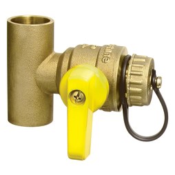 Webstone 50674W Ball Valve Pro-Pal Tee with Drain 1 Inch Sweat Brass Full Port