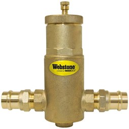 Webstone 78005 Air Separator with Removable Vent Head 1-1/4 Inch Brass Press 150 Pounds per Square Inch