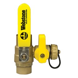 Webstone 50614 Ball Valve Pro-Pal Brass 1 Inch Sweat with Drain/Adjustable Packing Gland/Nuts/Bolts Lever PTFE Full Port