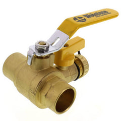 Webstone 50614 Ball Valve Pro-Pal Brass 1 Inch Sweat with Drain/Adjustable Packing Gland/Nuts/Bolts Lever PTFE Full Port