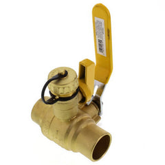 Webstone 50614 Ball Valve Pro-Pal Brass 1 Inch Sweat with Drain/Adjustable Packing Gland/Nuts/Bolts Lever PTFE Full Port