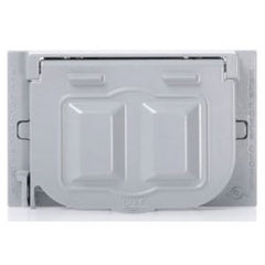 Leviton WM1H-GY Weatherproof Device Cover, 1-Gang, Flat, Duplex, Single Receptacle, Horizontal Mount