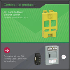 Square D PKSB1QOBF QO Load Center Accessory, Main Breaker Back-Fed Application