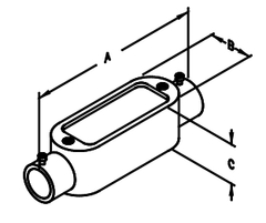 Steel Electric Products C10AT 4 Inch Sand-Cast Enameled Copper Free Aluminum Straight Hub Type C Conduit Body