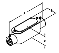 Steel Electric Products C1CA 1/2 Inch Die-Cast Enameled Copper Free Aluminum Straight Hub Type C Conduit Body