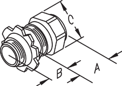 Steel Electric Products S1014RT 1-1/2 Inch Steel Raintight Compression EMT Connector