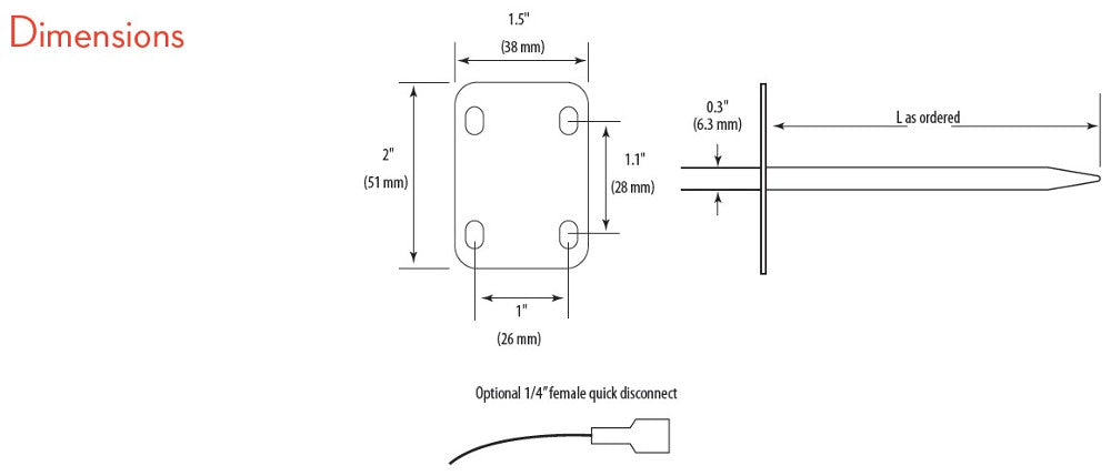 Veris Industries TJBCR00 VAV Discharge Temperature Sensor 1K Ohm Platinum RTD Standard 5 ft. Cable