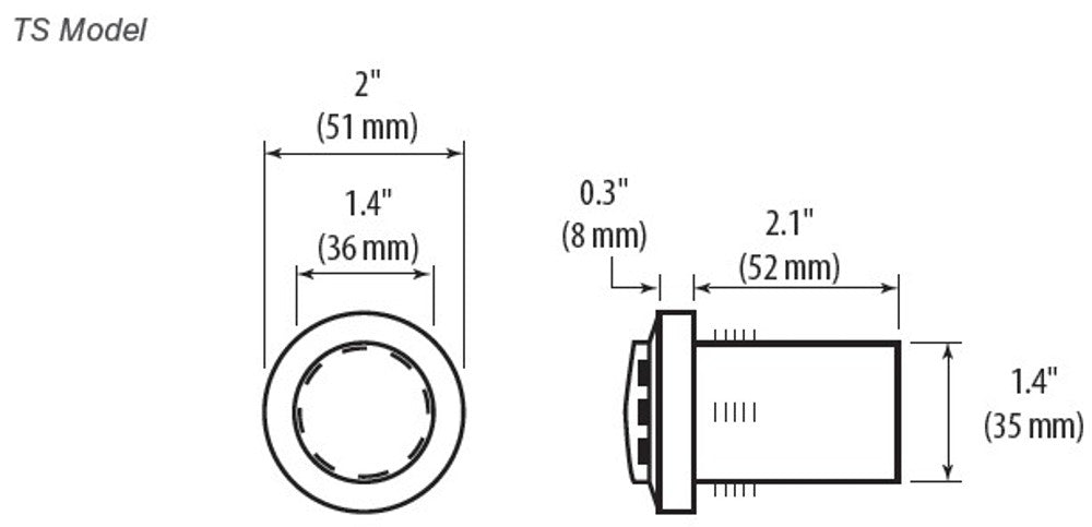 Veris Industries TSC0 Ceiling and Recessed Mount Temperature Sensor 1K Ohm Platinum RTD Replacement TSC0