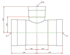 Viega 20718 Tee Fitting ProPress XL-C 4 x 4 x 2-1/2 in