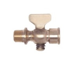 Conbraco 4142001 Air Cock 41 Tee Handle Male and Female Satin Brass Spring Bottom 3/8