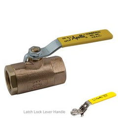 Apollo 7010927A Ball Valve 70-100 Bronze 2-1/2 Inch FNPT 2-Piece Standard Port Locking Lever Stainless Steel