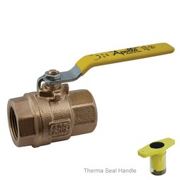 Apollo 77C10711A Ball Valve 77C-A Bronze 1-1/2 Inch NPT 2-Piece Full Port Insulating Tee Handle Therma-Seal