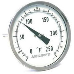 Ashcroft 30EI60R04030130 Thermometer Dial Bi-Metal 30 to 130 Degree Fahrenheit 3 Inch Dial 1/2 Inch NPT Rear 4 Inch Stem