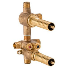 DXV D35005522S.191 Rough-In Valve 2 Handle Thermostatic with 2 Way Diverter Shared 1/2 Inch NPT Forged Brass