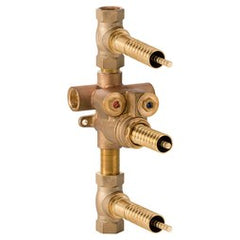 DXV D35005532.191 Rough-In Valve 3 Handle Thermostatic with 2 Volume Control 3/4 Inch NPT Forged Brass