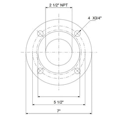 Grundfos 559601 2-1/2 in. Cast Iron Pump Flange GF65