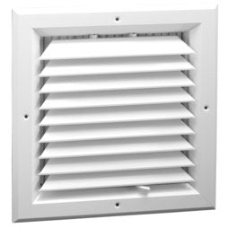 Hart & Cooley A501MS-6X6W Ceiling Diffuser 1 Way Square Multi Shutter 6 x 6 Inch Bright White Aluminum