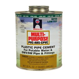 Hercules 60720 Cement PVC/CPVC 32Oz Milky Clear PVC 2Hr