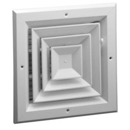 Hart & Cooley A504OB-12X12W Ceiling Diffuser 4 Way Opposed Blade 12 x 12 Inch Bright White Aluminum