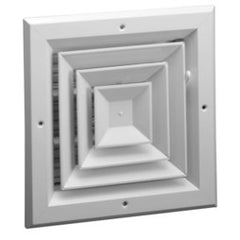 Hart & Cooley A504OB-12X12W Ceiling Diffuser 4 Way Opposed Blade 12 x 12 Inch Bright White Aluminum