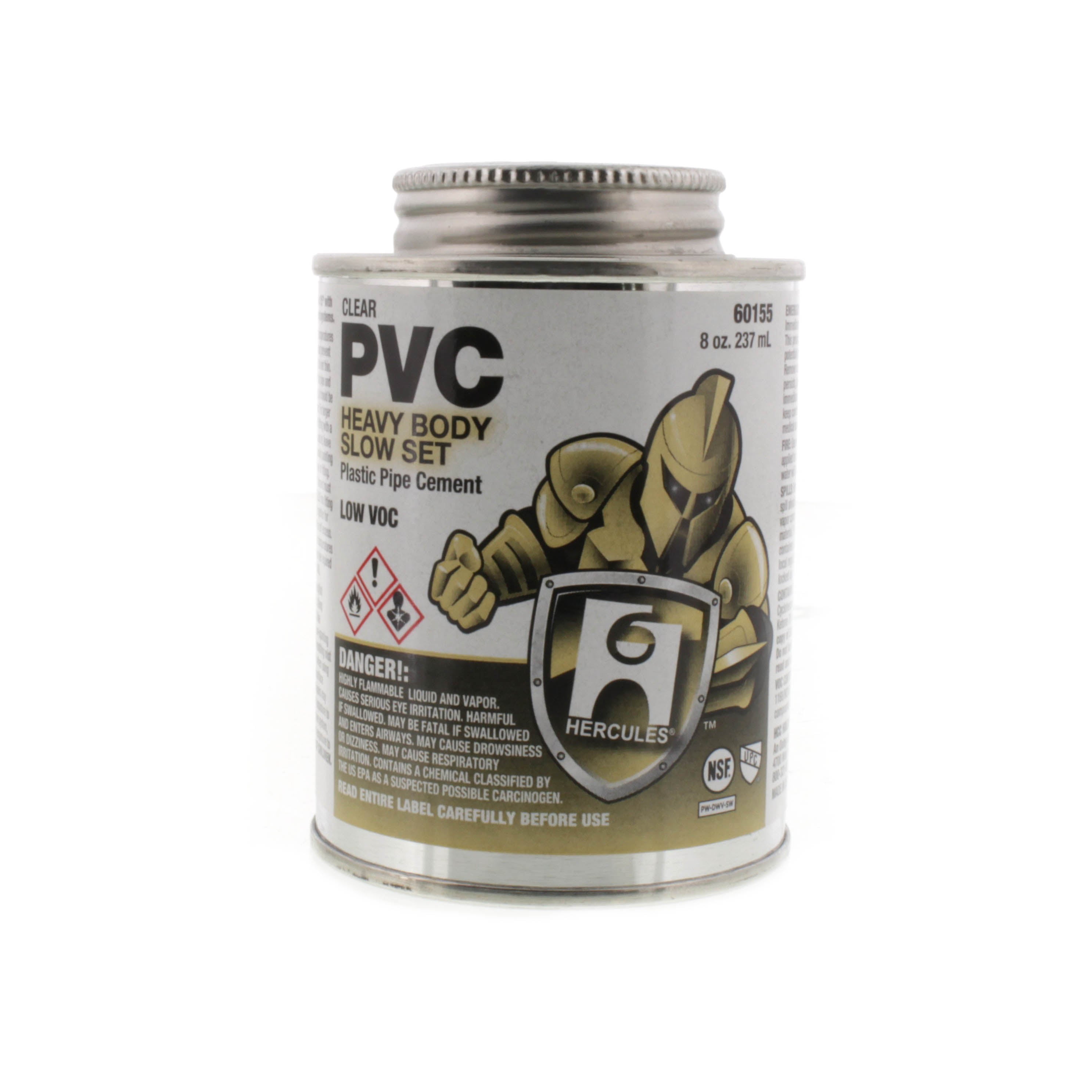 Hercules 60155 Solvent Cement Clear Heavy Duty 1/2 Pint for PVC