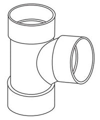 IPEX 397084 Tee Wye 4 Inch PVC Flue Gas Venting Hub x Hub x Hub 1738