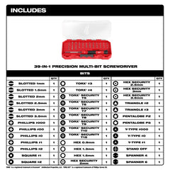 Milwaukee Tool 48-22-2935 Screwdriver Presicion Multi-Bit 39-in-1