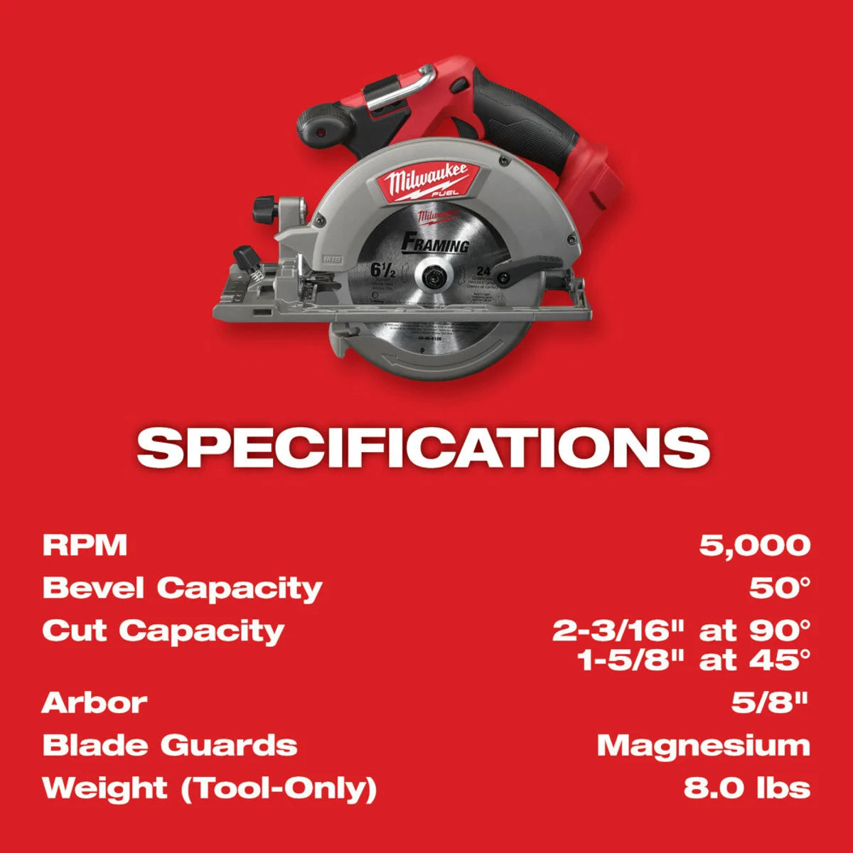 Milwaukee 2730-21 M18 FUEL 6-1/2 Circular Saw Kit