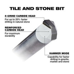 Milwaukee 48-20-8990 1/8 In. Tile and Natural Stone Bit