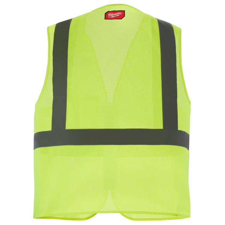 Milwaukee Tool 48-73-2244 Class 2 High Visibility Yellow Mesh One Pocket Safety Vest 4X/5X