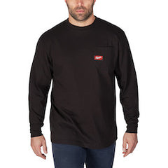 Milwaukee 602B-2X Heavy Duty Pocket T-Shirt - Long Sleeve - Black 2X