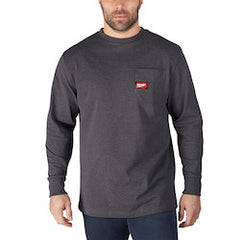 Milwaukee 602G-3X Heavy Duty Pocket T-Shirt - Long Sleeve - Gray 3X