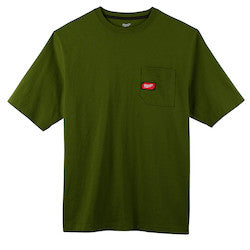 Milwaukee 601OG-S Heavy Duty Pocket T-Shirt - Short Sleeve - Green S