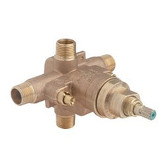 Symmons S262XCHKSBODY Pressure Balance Valve Body with Integral Check Stops 1/2 Inch IPS Brass Bronze and Stainless Steel with Integral Diverter and Service Stops 4 Port