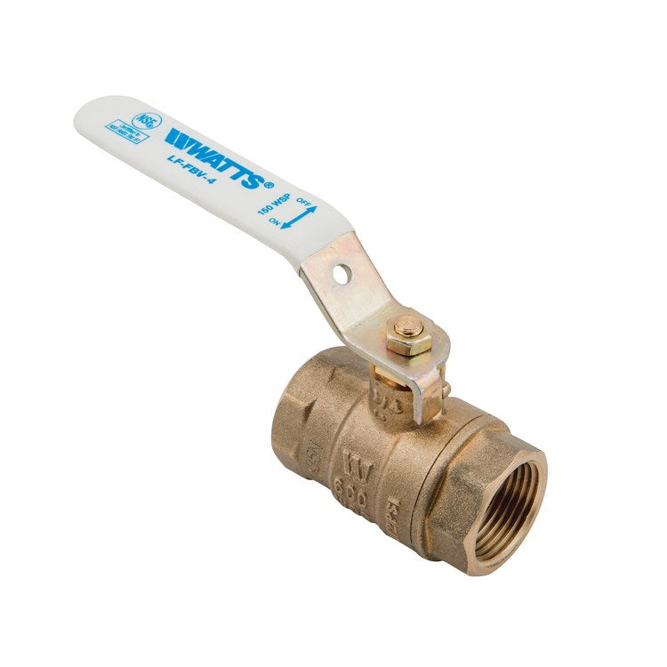 Watts Regulator LFFBV-41/4 Ball Valve Lead Free Brass 1/4 Inch Threaded 2 Piece Lever PTFE 0555118