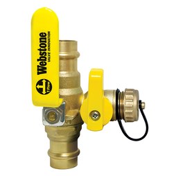 Webstone 80614 Ball Valve Pro-Pal Brass 1 Inch Press with Drain