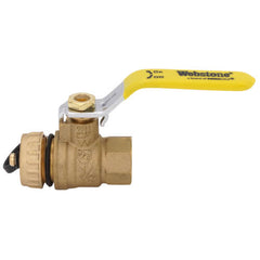 Webstone 40312W Ball Valve Lead Free Brass 1/2 FIPxHose with Cap Full Port