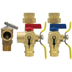 Webstone H-84443WPR-LF Tankless Valve Kit E2 with Pressure Relief Valve Lead Free 3/4 Inch FIP Union x Press High-Flow Hose Drain/Adjustable Packing Gland